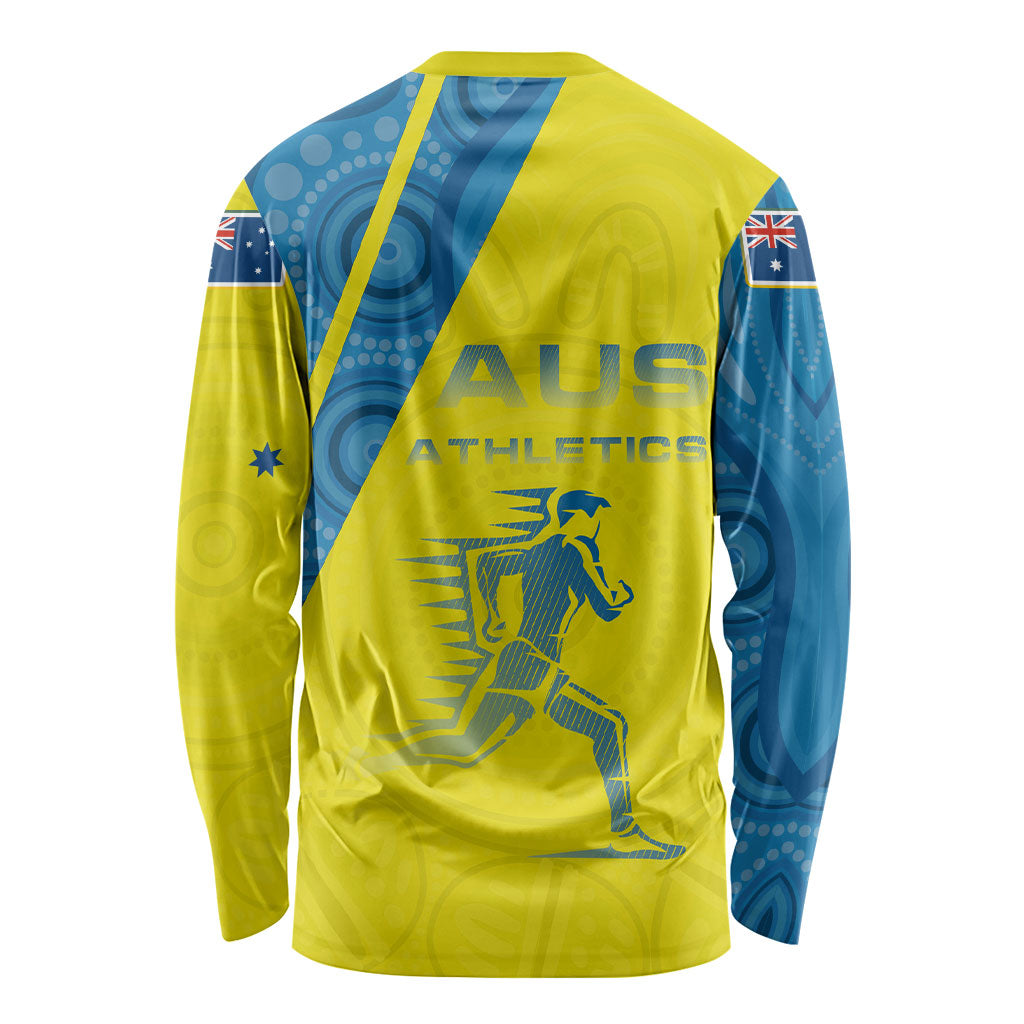 Australian Athletics Long Sleeve Shirt Modern Indigenous Circle Pattern Sport Art