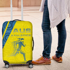 Australian Athletics Luggage Cover Modern Indigenous Circle Pattern Sport Art