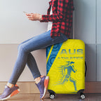 Australian Athletics Luggage Cover Modern Indigenous Circle Pattern Sport Art