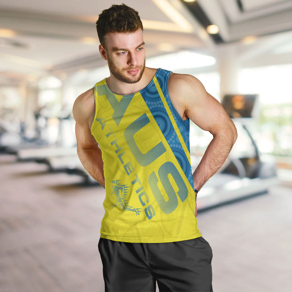 Australian Athletics Men Tank Top Modern Indigenous Circle Pattern Sport Art
