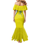 Australian Athletics Mermaid Dress Modern Indigenous Circle Pattern Sport Art