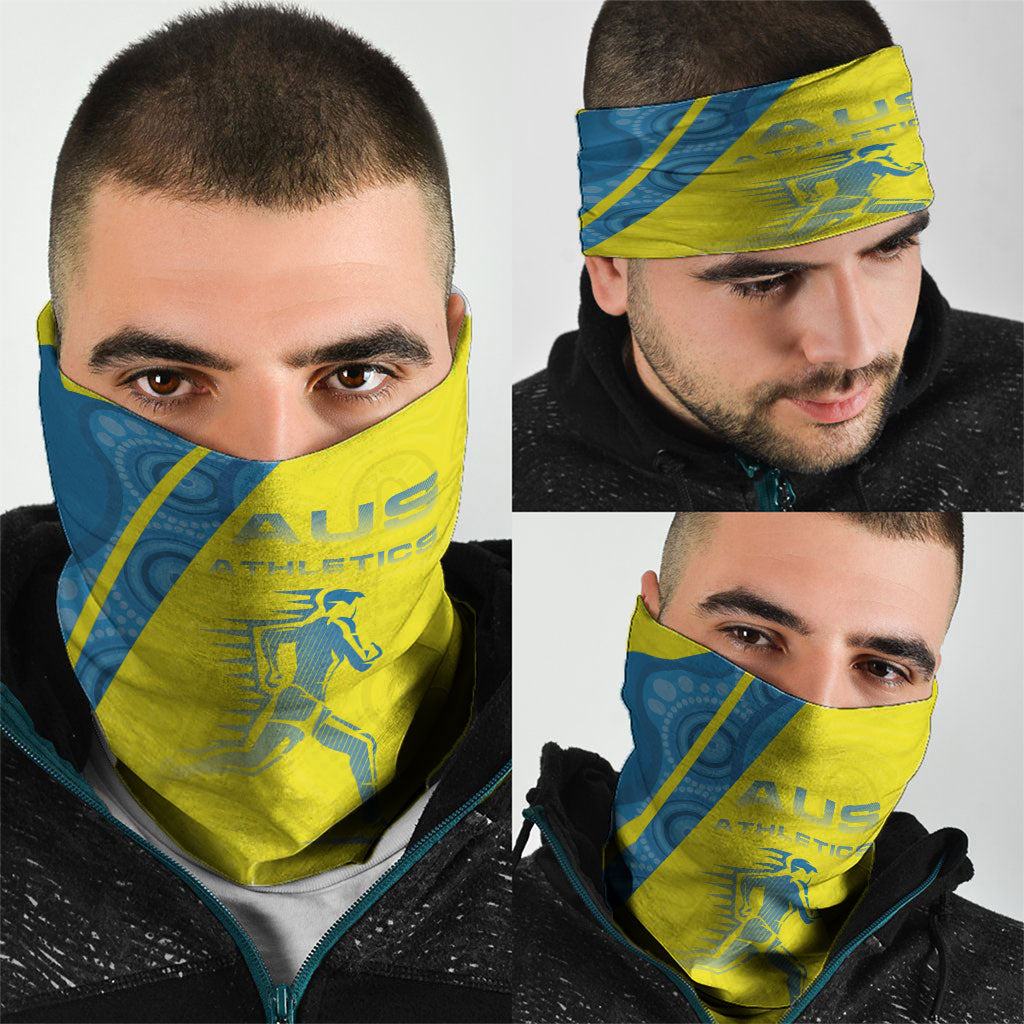 Australian Athletics Neck Gaiter Modern Indigenous Circle Pattern Sport Art