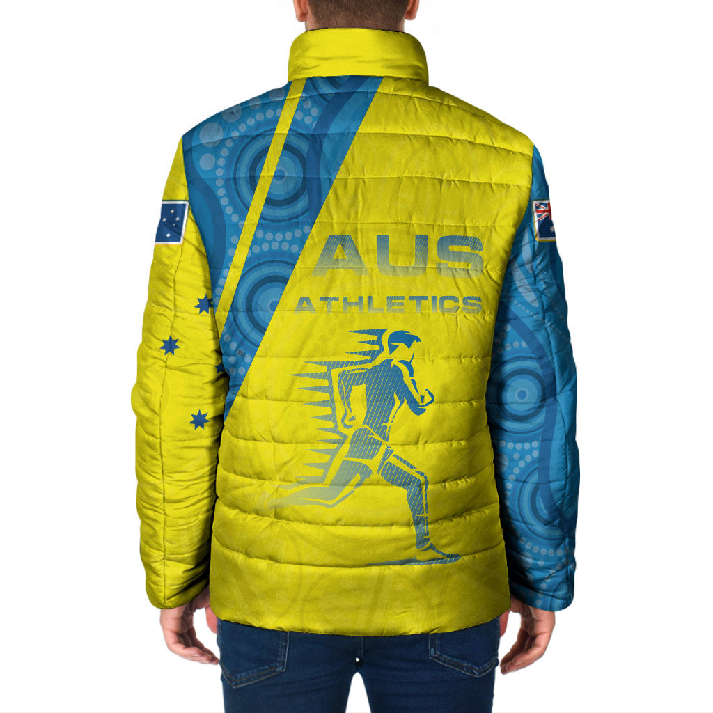 Australian Athletics Padded Jacket Modern Indigenous Circle Pattern Sport Art