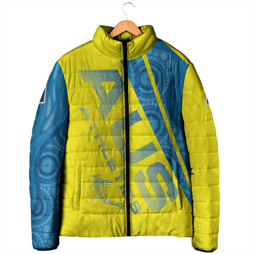 Australian Athletics Padded Jacket Modern Indigenous Circle Pattern Sport Art
