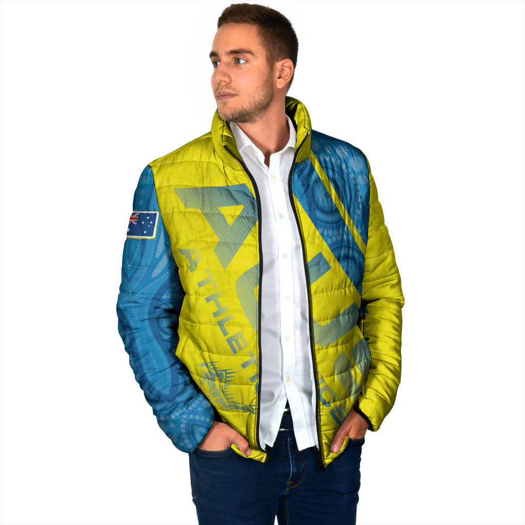 Australian Athletics Padded Jacket Modern Indigenous Circle Pattern Sport Art