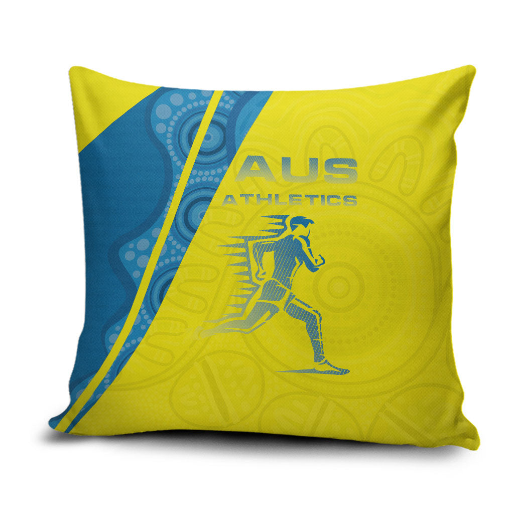 Australian Athletics Pillow Cover Modern Indigenous Circle Pattern Sport Art