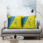 Australian Athletics Pillow Cover Modern Indigenous Circle Pattern Sport Art