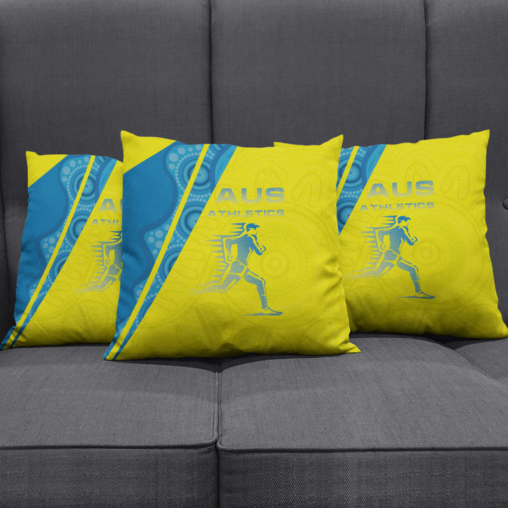 Australian Athletics Pillow Cover Modern Indigenous Circle Pattern Sport Art