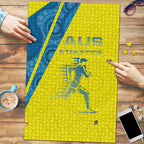 Australian Athletics Puzzle Modern Indigenous Circle Pattern Sport Art
