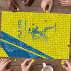 Australian Athletics Puzzle Modern Indigenous Circle Pattern Sport Art