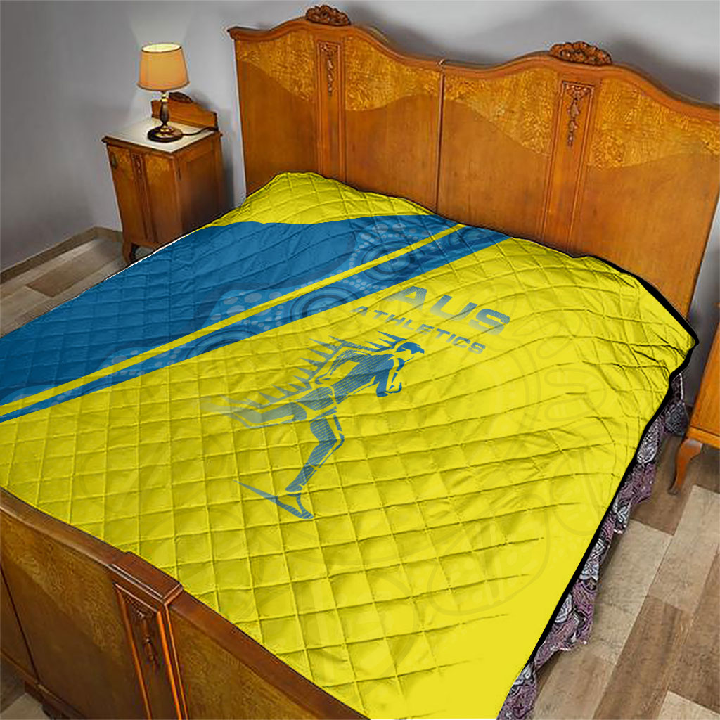 Australian Athletics Quilt Modern Indigenous Circle Pattern Sport Art