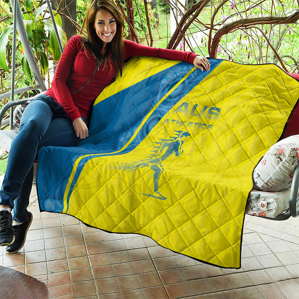 Australian Athletics Quilt Modern Indigenous Circle Pattern Sport Art