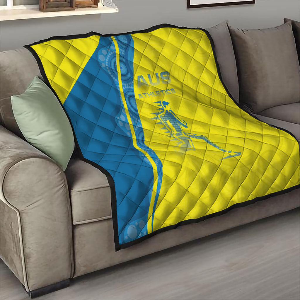 Australian Athletics Quilt Modern Indigenous Circle Pattern Sport Art