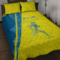 Australian Athletics Quilt Bed Set Modern Indigenous Circle Pattern Sport Art