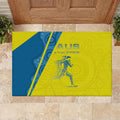 Australian Athletics Rubber Doormat Modern Indigenous Circle Pattern Sport Art