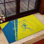 Australian Athletics Rubber Doormat Modern Indigenous Circle Pattern Sport Art