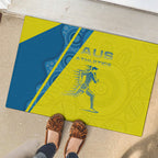 Australian Athletics Rubber Doormat Modern Indigenous Circle Pattern Sport Art