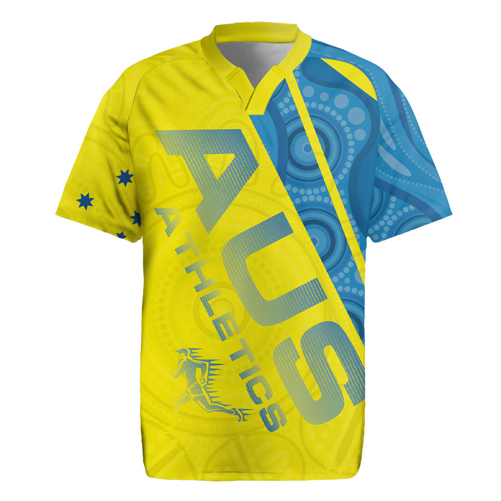 Australian Athletics Rugby Jersey Modern Indigenous Circle Pattern Sport Art