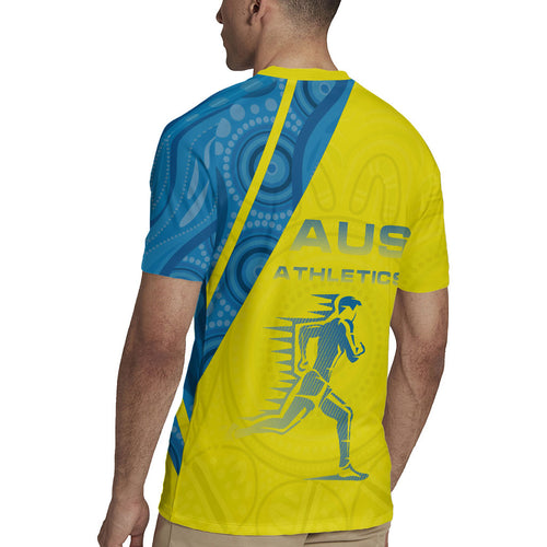 Australian Athletics Rugby Jersey Modern Indigenous Circle Pattern Sport Art