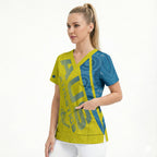 Australian Athletics Scrub Top Modern Indigenous Circle Pattern Sport Art