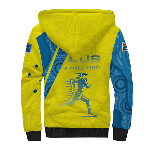 Australian Athletics Sherpa Hoodie Modern Indigenous Circle Pattern Sport Art