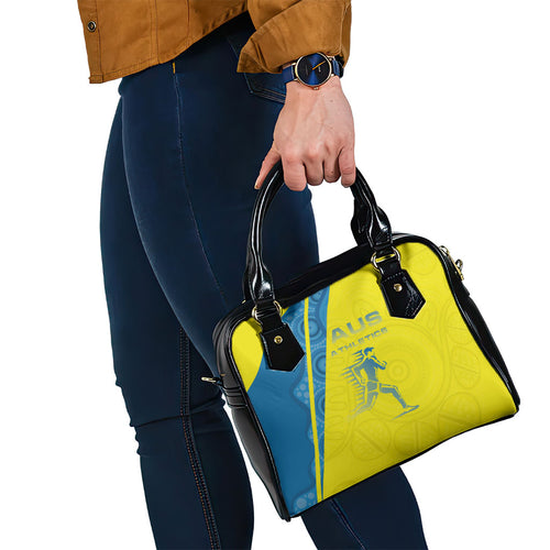 Australian Athletics Shoulder Handbag Modern Indigenous Circle Pattern Sport Art