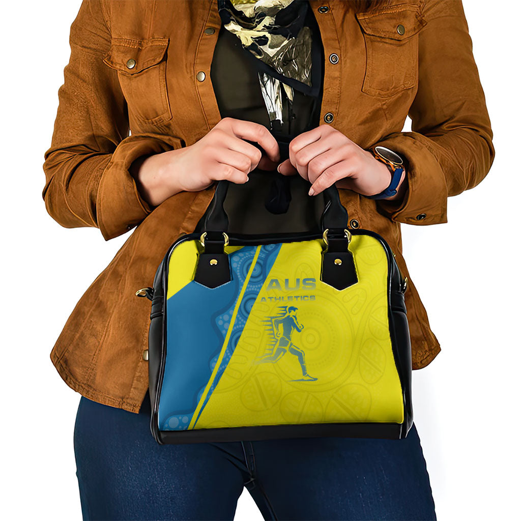 Australian Athletics Shoulder Handbag Modern Indigenous Circle Pattern Sport Art