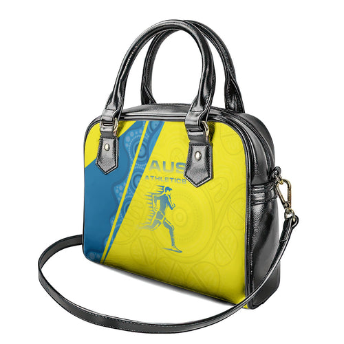 Australian Athletics Shoulder Handbag Modern Indigenous Circle Pattern Sport Art