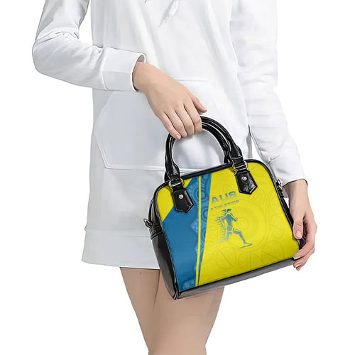 Australian Athletics Shoulder Handbag Modern Indigenous Circle Pattern Sport Art