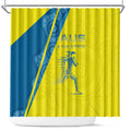 Australian Athletics Shower Curtain Modern Indigenous Circle Pattern Sport Art