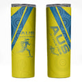 Australian Athletics Skinny Tumbler Modern Indigenous Circle Pattern Sport Art