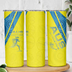 Australian Athletics Skinny Tumbler Modern Indigenous Circle Pattern Sport Art