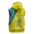 Australian Athletics Sleeveless Hoodie Modern Indigenous Circle Pattern Sport Art