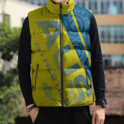 Australian Athletics Sleeveless Puffer Jacket Modern Indigenous Circle Pattern Sport Art