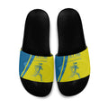 Australian Athletics Slide Sandals Modern Indigenous Circle Pattern Sport Art