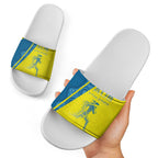 Australian Athletics Slide Sandals Modern Indigenous Circle Pattern Sport Art