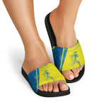 Australian Athletics Slide Sandals Modern Indigenous Circle Pattern Sport Art