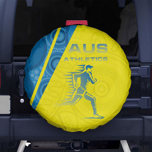Australian Athletics Spare Tire Cover Modern Indigenous Circle Pattern Sport Art