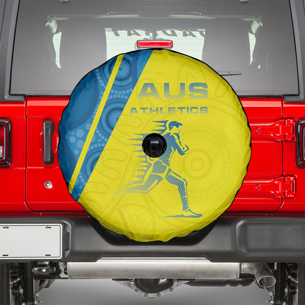 Australian Athletics Spare Tire Cover Modern Indigenous Circle Pattern Sport Art