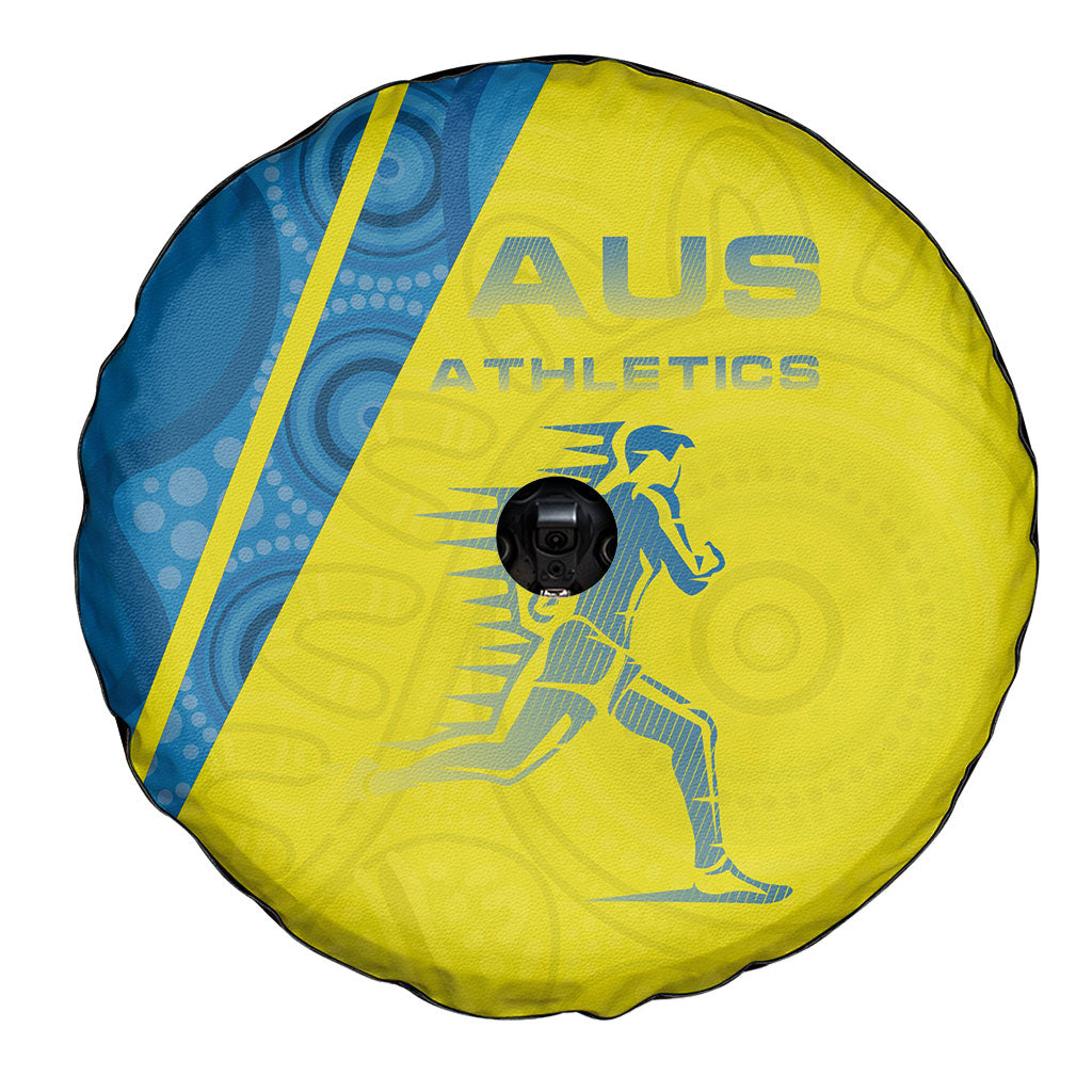 Australian Athletics Spare Tire Cover Modern Indigenous Circle Pattern Sport Art