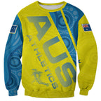 Australian Athletics Sweatshirt Modern Indigenous Circle Pattern Sport Art