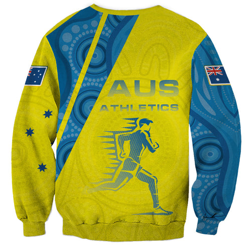 Australian Athletics Sweatshirt Modern Indigenous Circle Pattern Sport Art
