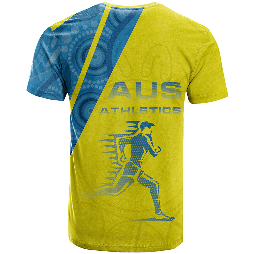 Australian Athletics T Shirt Modern Indigenous Circle Pattern Sport Art