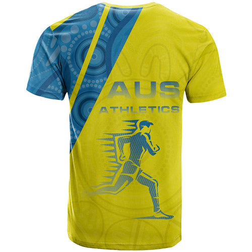 Australian Athletics T Shirt Modern Indigenous Circle Pattern Sport Art