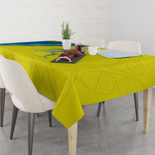 Australian Athletics Tablecloth Modern Indigenous Circle Pattern Sport Art