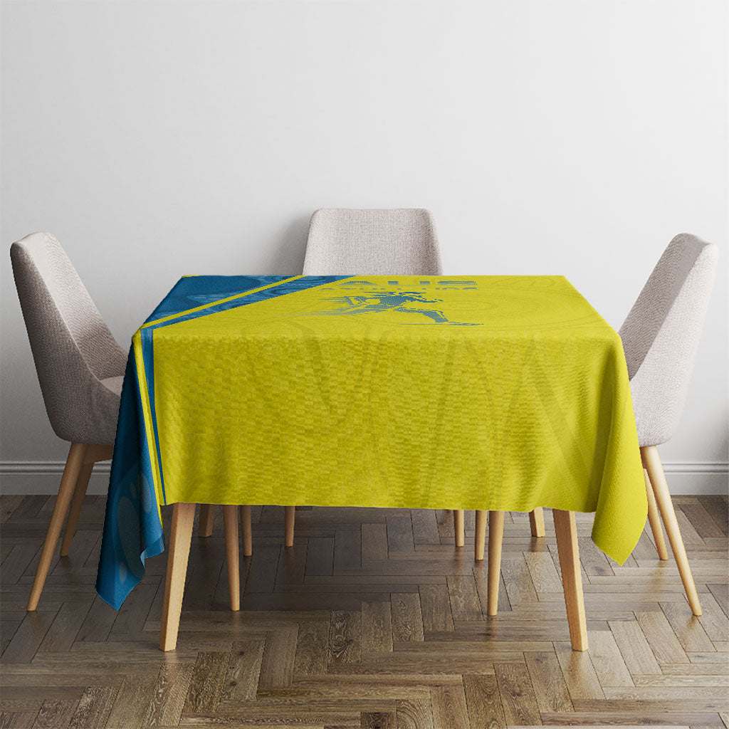 Australian Athletics Tablecloth Modern Indigenous Circle Pattern Sport Art