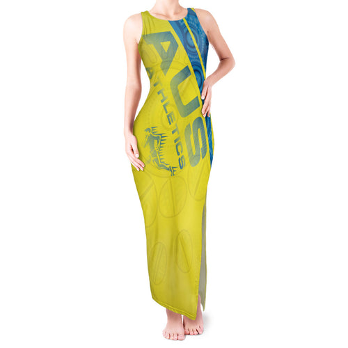 Australian Athletics Tank Maxi Dress Modern Indigenous Circle Pattern Sport Art