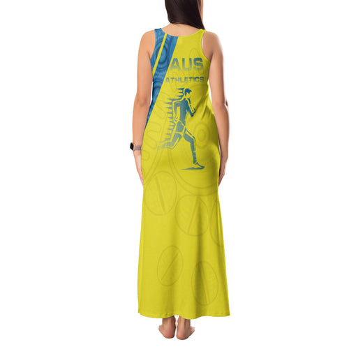 Australian Athletics Tank Maxi Dress Modern Indigenous Circle Pattern Sport Art