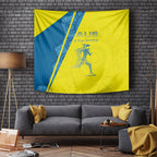 Australian Athletics Tapestry Modern Indigenous Circle Pattern Sport Art