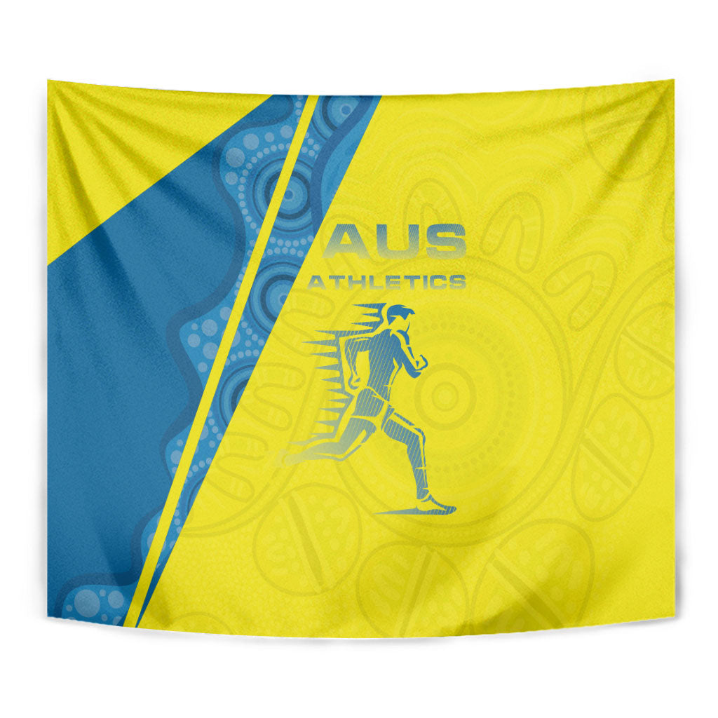 Australian Athletics Tapestry Modern Indigenous Circle Pattern Sport Art